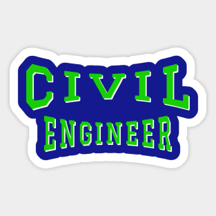 Civil Engineer in Green Color Text Sticker